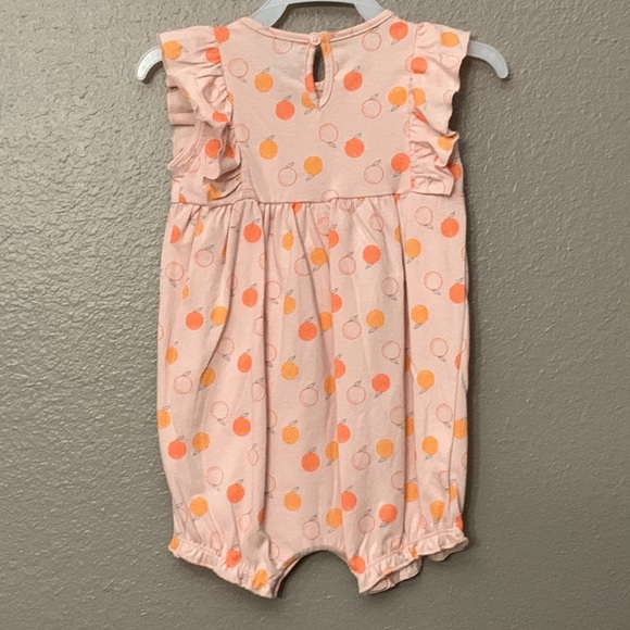 Carter’s baby girl Spring Summer romper Oranges Citrus print 12 months - Picture 7 of 10